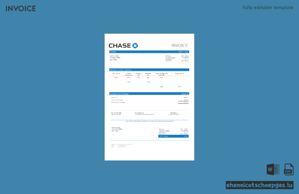 USA Chase – Beispielrechnungsvorschau
